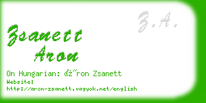 zsanett aron business card